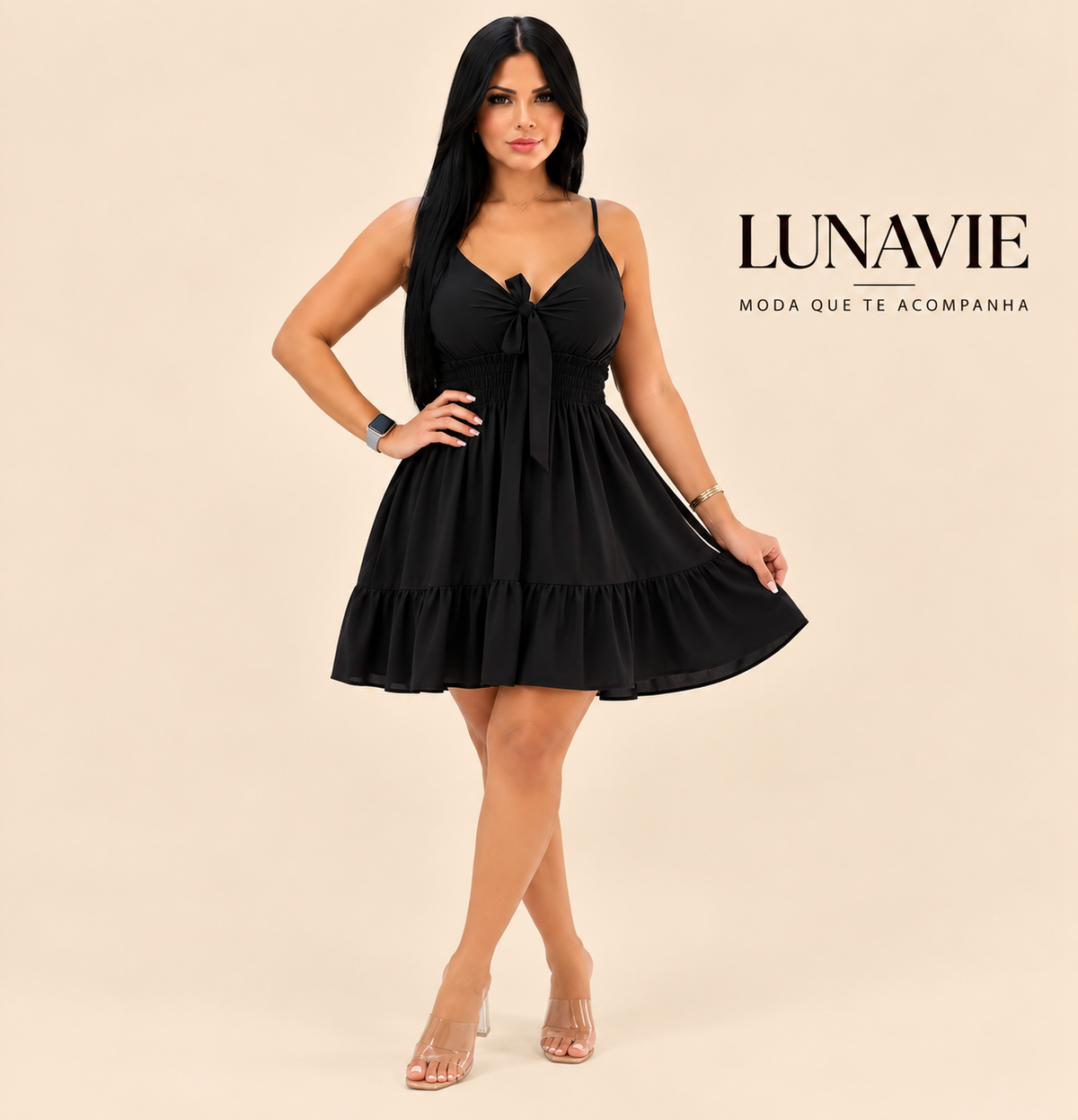 Vestido Curto Feminino em Viscolinho Tamanho único