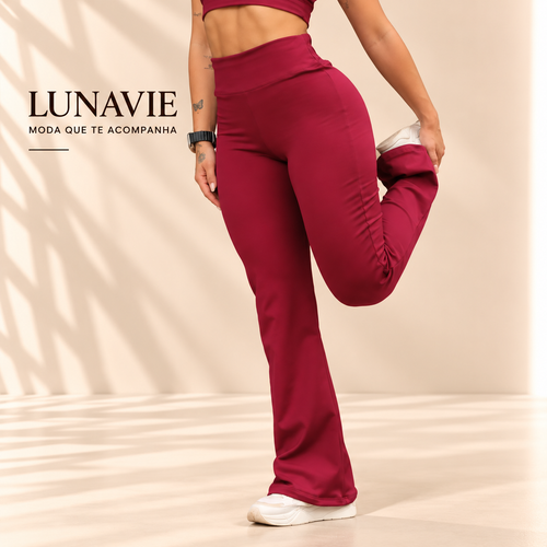 Calça Legging Flare Feminina Cintura Alta