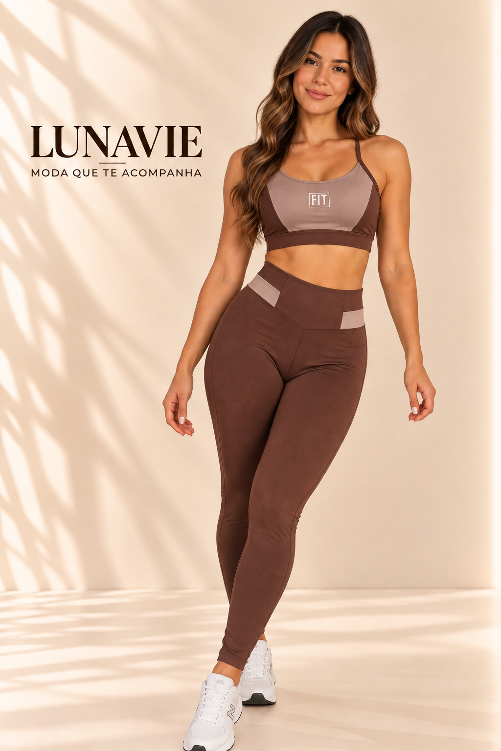 Conjunto Fitness Feminino Legging Cintura Alta + Top com Bojo