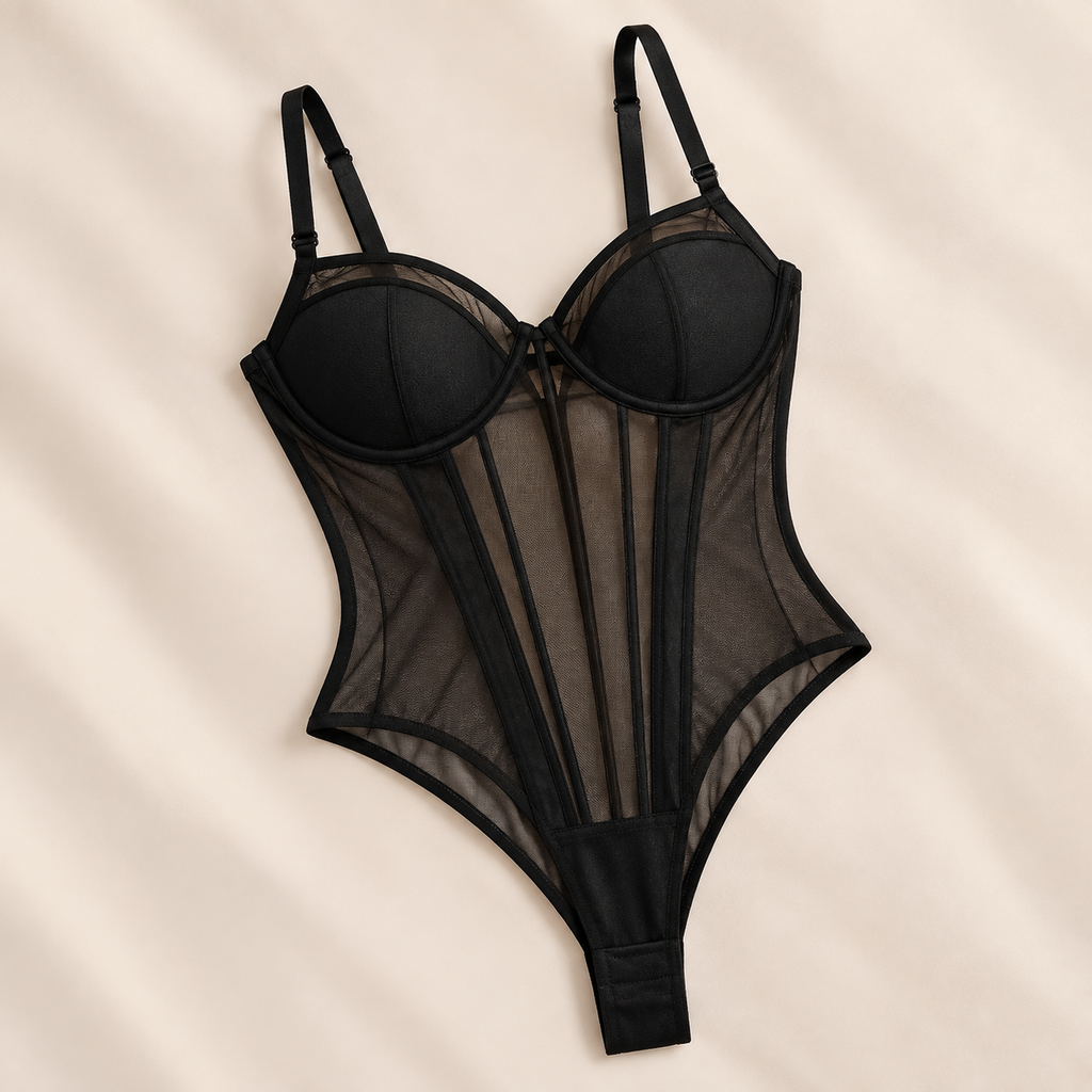 Body Amélie de Renda Preto