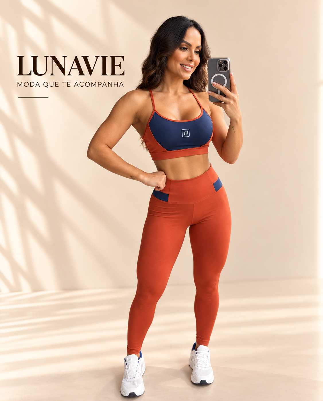 Conjunto Fitness Feminino Legging Cintura Alta + Top com Bojo