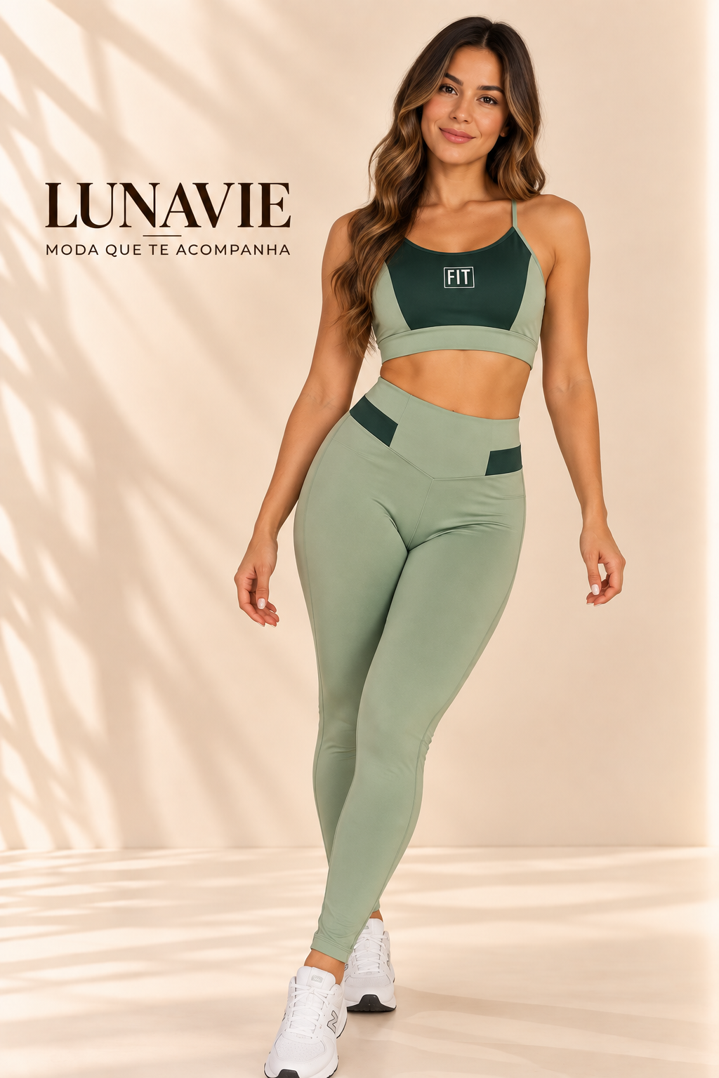 Conjunto Fitness Feminino Legging Cintura Alta + Top com Bojo