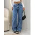 Calça Jeans Wide Leg Feminina Cintura Alta