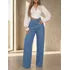 Calça Jeans Wide Leg Feminina Cintura Alta