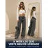 Calça Jeans Wide Leg Feminina Cintura Alta