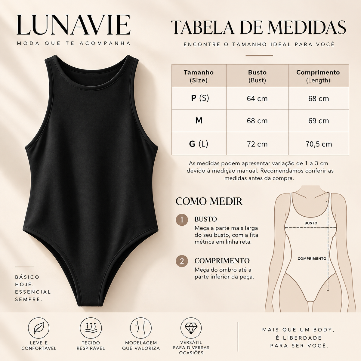 Body Feminino Regata  — Básico, Elegante e Versátil