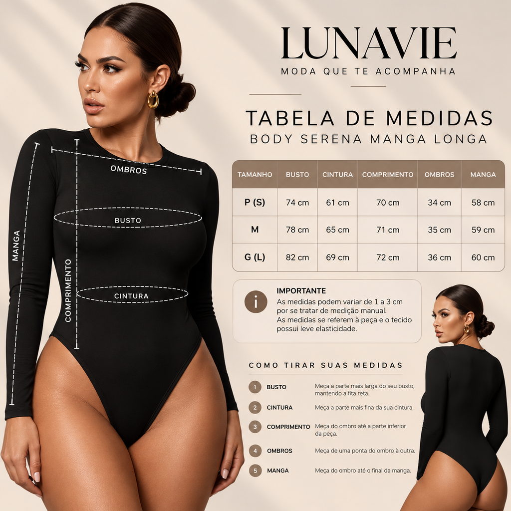 Body Serena Manga Longa