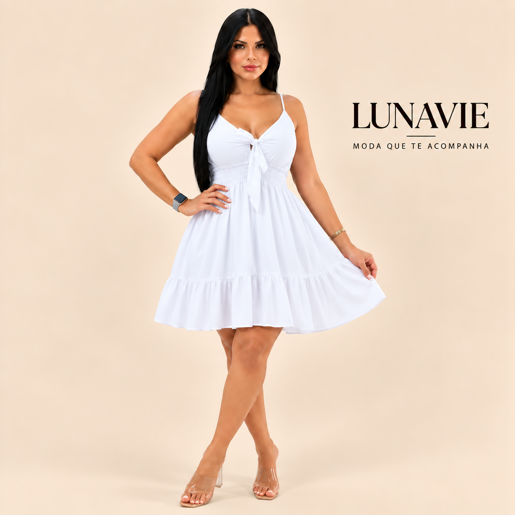 Vestido Curto Feminino em Viscolinho Tamanho único