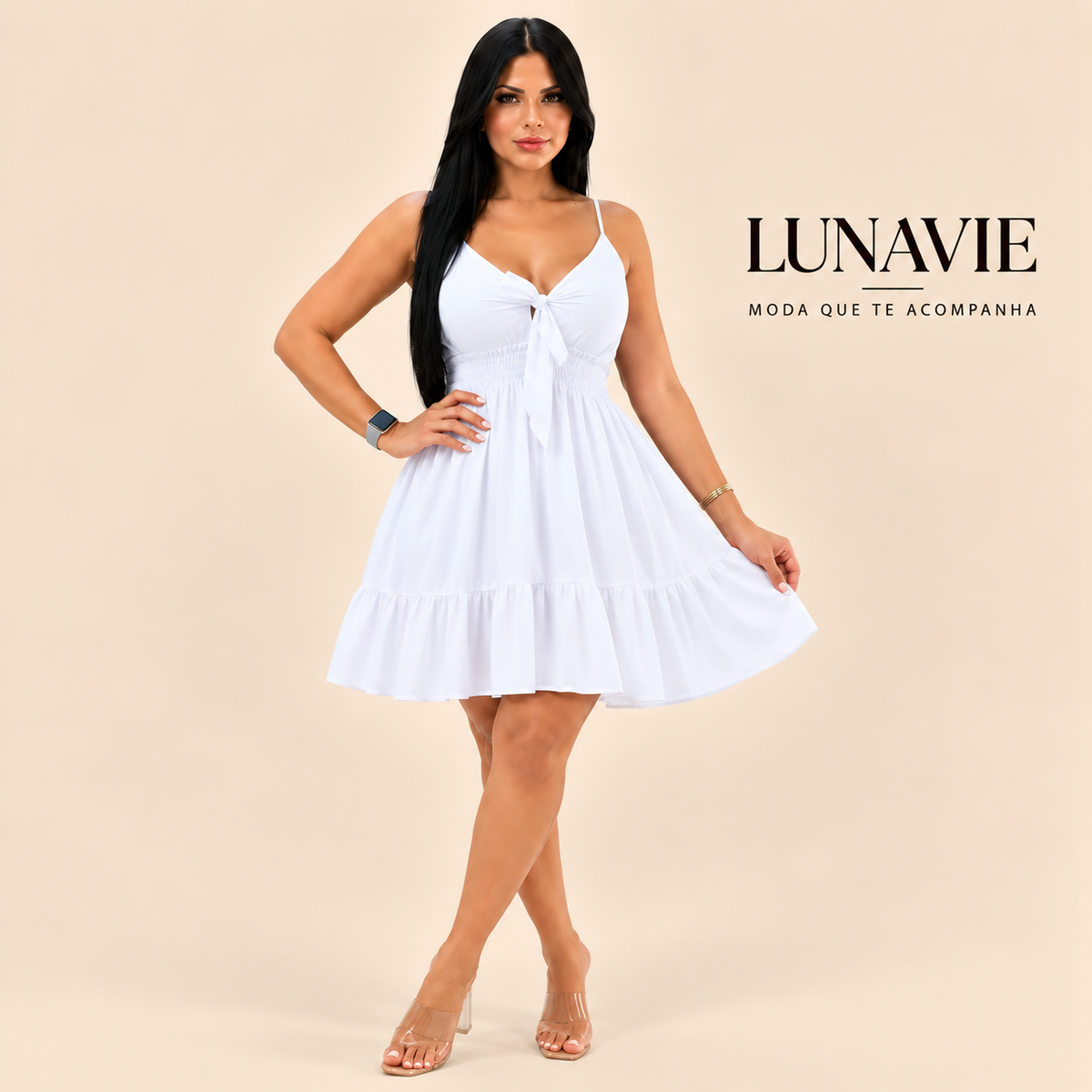 Vestido Curto Feminino em Viscolinho Tamanho único