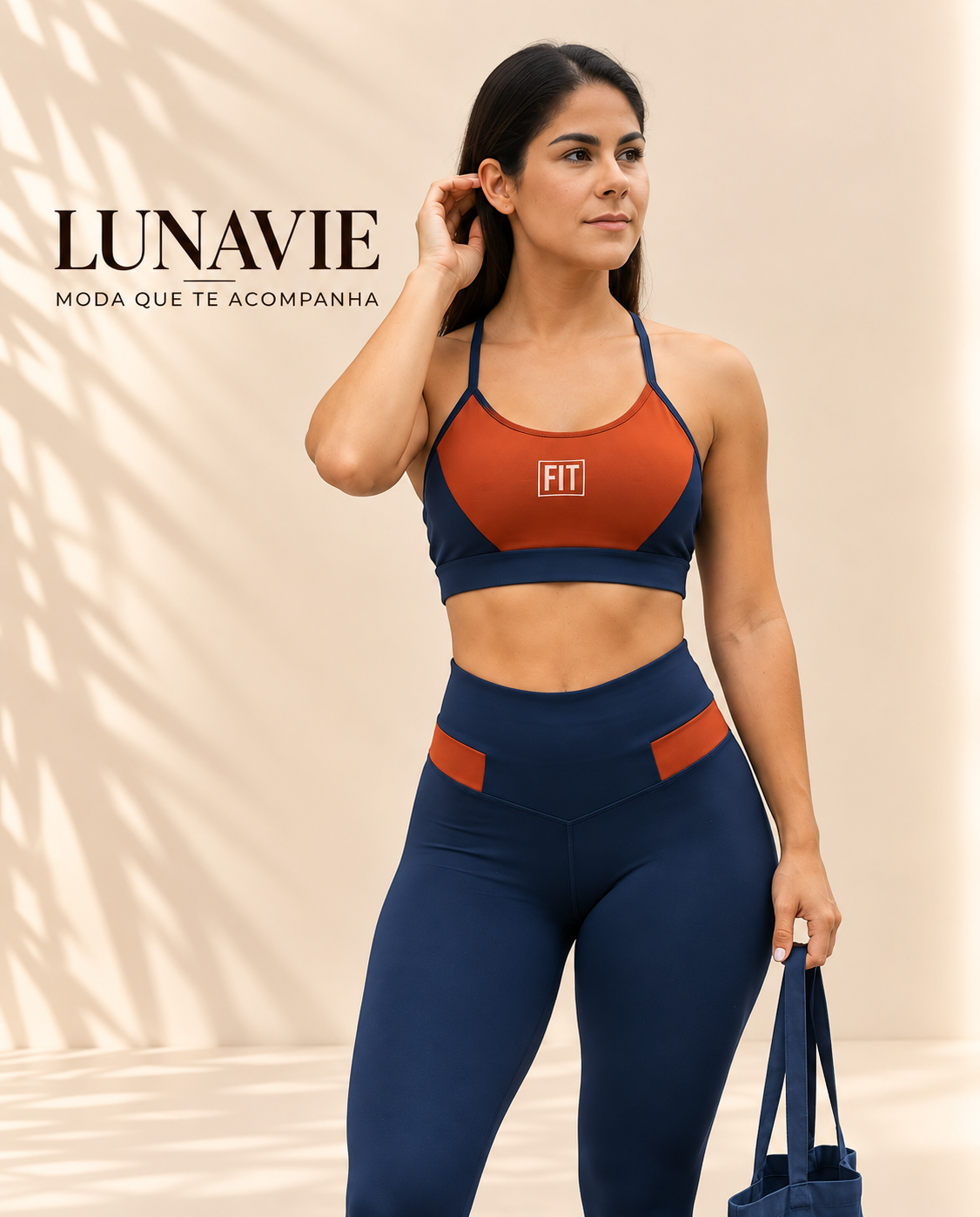 Conjunto Fitness Feminino Legging Cintura Alta + Top com Bojo