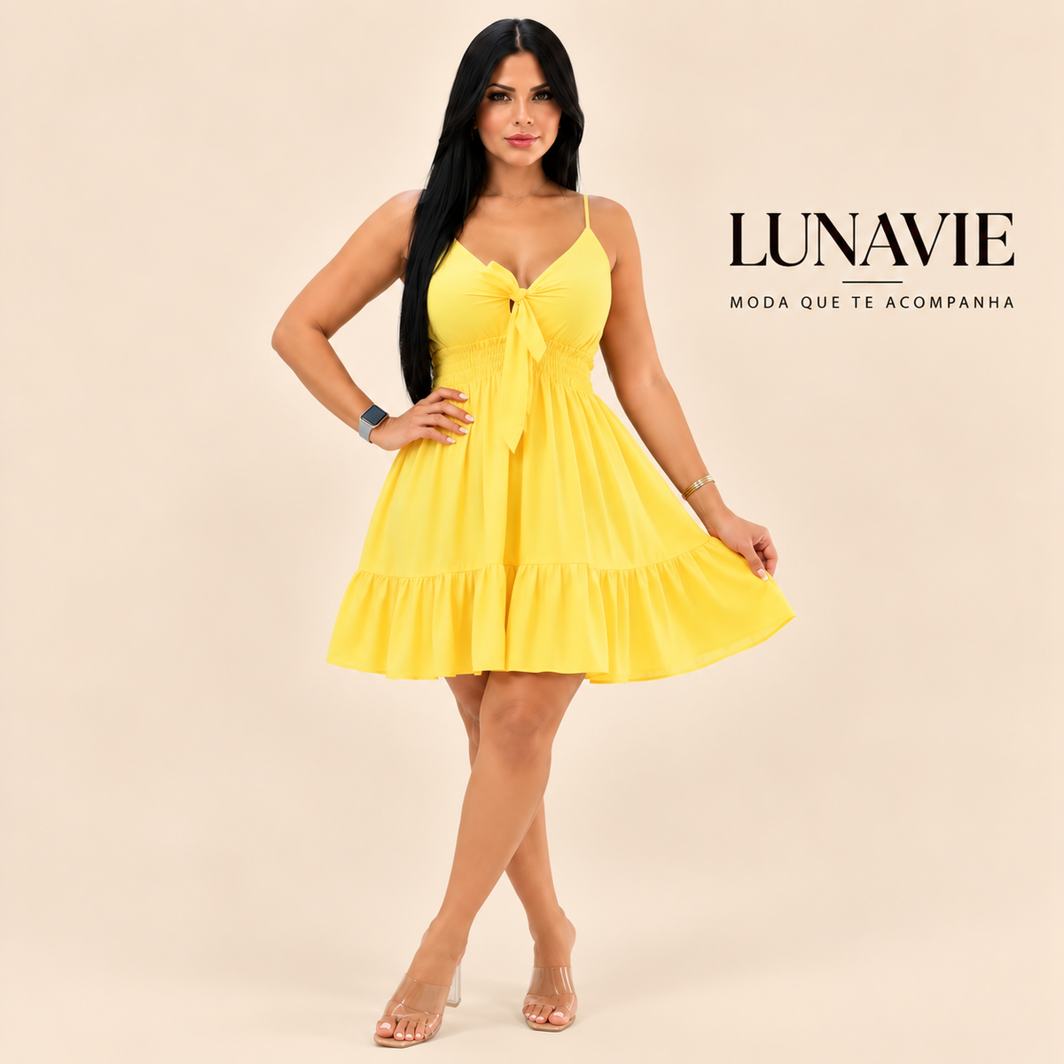 Vestido Curto Feminino em Viscolinho Tamanho único